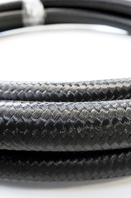 -10AN Black Nylon Braided Flex Hose with Reinforced Rubber Liner - 5 Foot Length