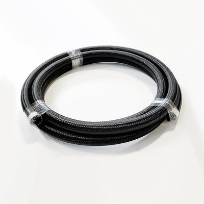 -10AN Black Nylon Braided Flex Hose with Reinforced Rubber Liner - 10 Foot Length